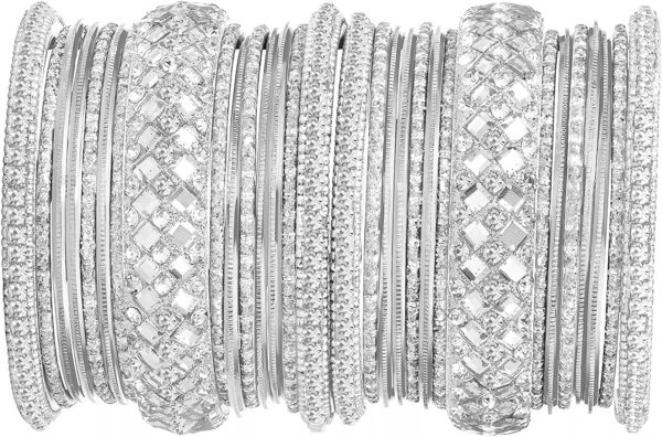 Aheli Ethnic Colorful Metal Bangles Chudha Set Stone Studded Bangle Set Indian Wedding Wear Fashion Jewelry Gift for Women - Image 6