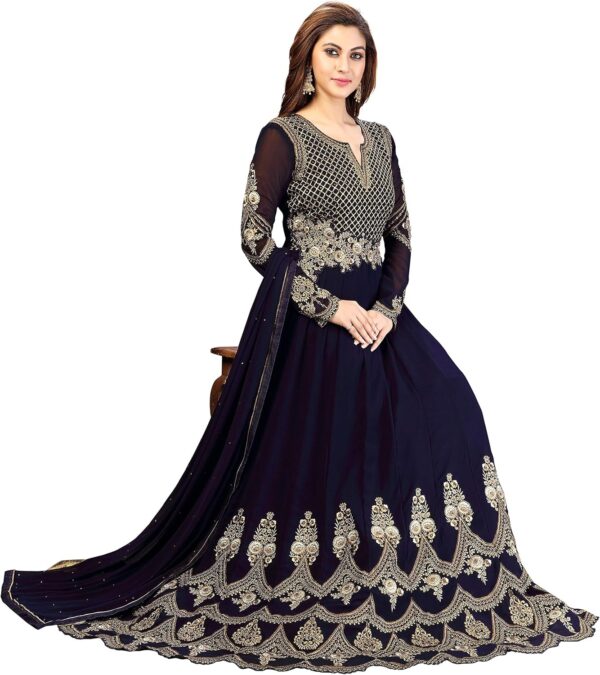 Nivah Fashion Women's Georgette Embroidery Anarkali Suit Set Stitched - Image 5
