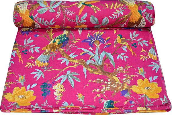 Beautifuly Designed Dress Making Hand Block Printed Fabric |Indian Cotton Craft Sewing Material Supplies | Fabric for Quilt Making | 5 Yard; Pink - Image 3