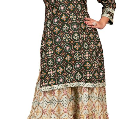 Indian Kurti for Womens With Palazzo/Pant | Rayon Embroidered Kurta Partywear Kurtis Dress For Women Tops Tunic