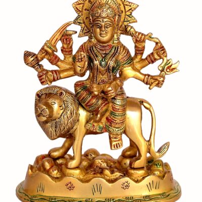 eSplanade Brass Maa Durga/MATA Rani Idol, Statue, Moorti, Murti for Home Mandir and Home Decor (6.5" Inches)