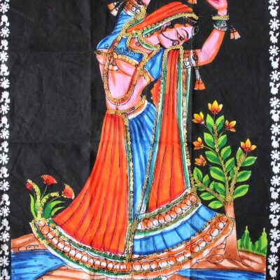 Mango Gifts Traditional Rajasthani Wall Hanging Tapestry India 16" X 21" Inches Approx