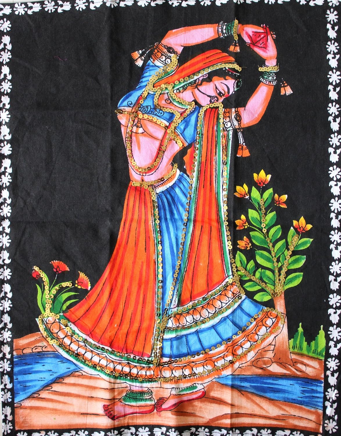 Mango Gifts Traditional Rajasthani Wall Hanging Tapestry India 16" X 21" Inches Approx