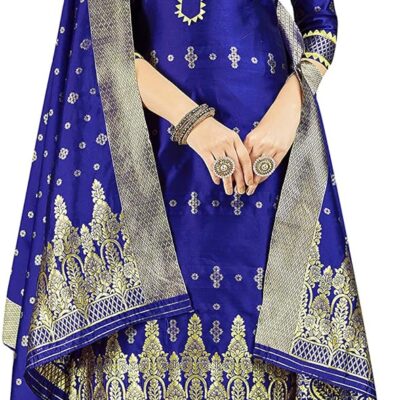 Elina fashion Indian Pakistani Women's Readymade Dress Banarasi Art Silk Woven Salwar Kameez Silk Dupatta Stitched Suit