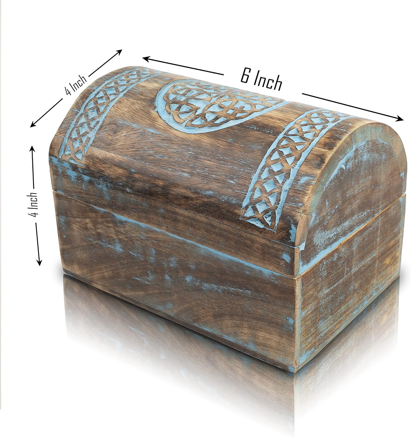 The Great Indian Bazaar Beautiful Birthday Gift Ideas Handmade Decorative Wooden Jewelry Box With Celtic Carving Jewelry Organizer Keepsake Box Treasure Chest Trinket Holder Watch Box Storage Box - Image 3