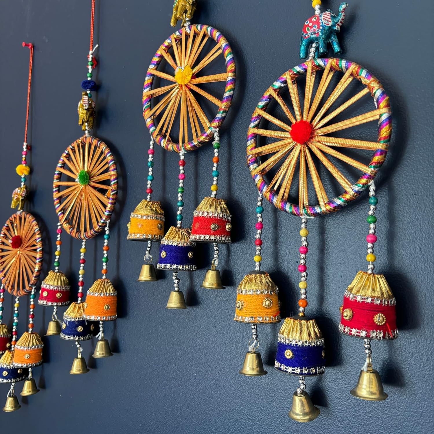 LOVENSPIRE Rajasthani Ring Elephant Wall Door Hangings with Bells Traditional Handicraft Hanging Decorative Latkan for Home Office Decor Diwali Decoration Wall Art Housewarming Gifts - Image 7
