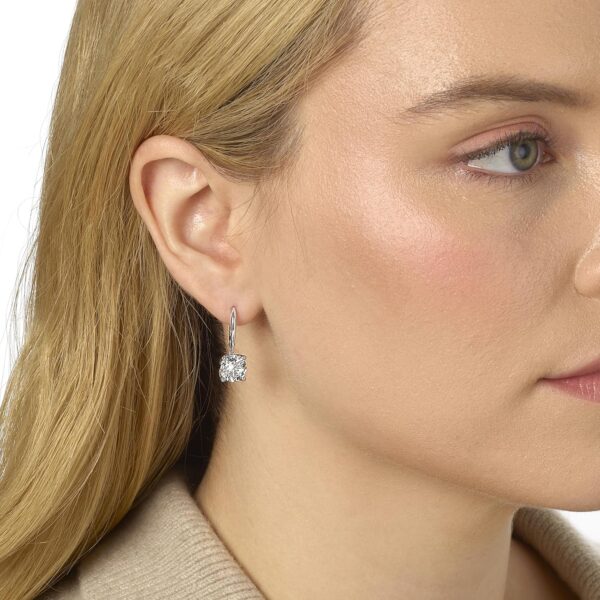 1/2 to 4 Carat Round Lab Grown Diamond Dangle Drop Earrings for Women I 14k Gold Earrings (G-H, VS1-VS2, 0.5 to 4 cttw) 4-Prong Set Brilliant Cut Diamond Earrings Leverback Earrings by Carbon Atelier - Image 2