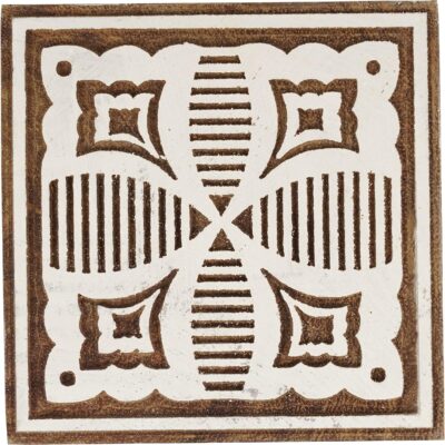 IBA Indianbeautifulart Textile Printing Block Geometric Hand Carved Wooden Stamp Wood Block Printing Textile Stamps for Fabric/Pottery Blocks,3 Inch