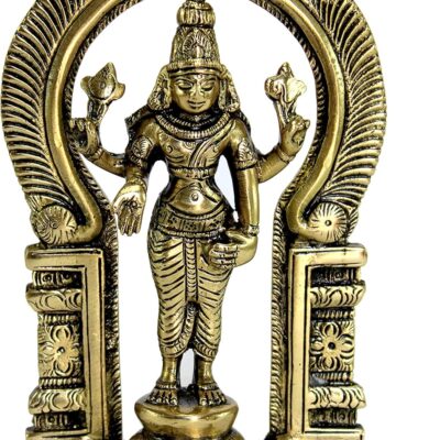 eSplanade Brass Lord Balaji Moorti Murti Idol Statue Praying Idol for Pooja - Vishnu Narayan Home Decor (7" inches Height)