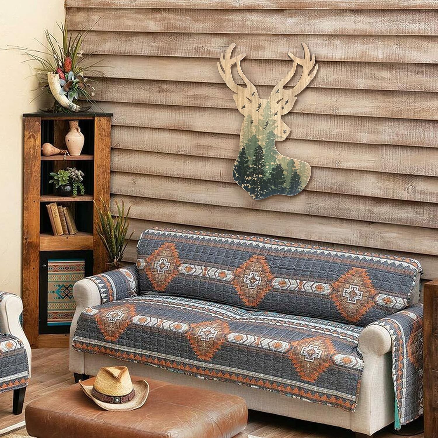 Limygus Wall Hanging Decor Deer Head Wall Art MDF, 10x16 inches, Unframed, Indoor, Home Office, Bathroom, Bedroom, Living Room, Wood, Art Deco, 0.66lbs - Image 4