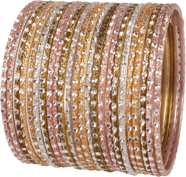 Touchstone Indian Bollywood Gorgeous Handcrafted Hand Saw Peeled Pattern Designer Jewelry Bracelets Bangle in Gold or Copper or Silver Tones for Women.