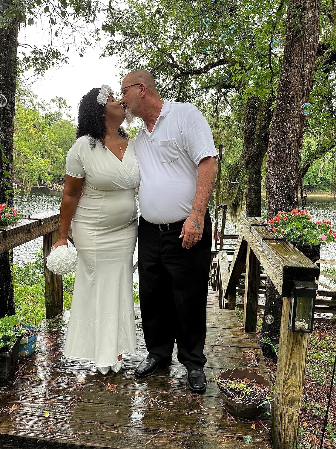 Floral Fall Rose Red Rose Flower Crown Woodland Hair Wreath Festival Headband F-67 (Ivory) - Image 3