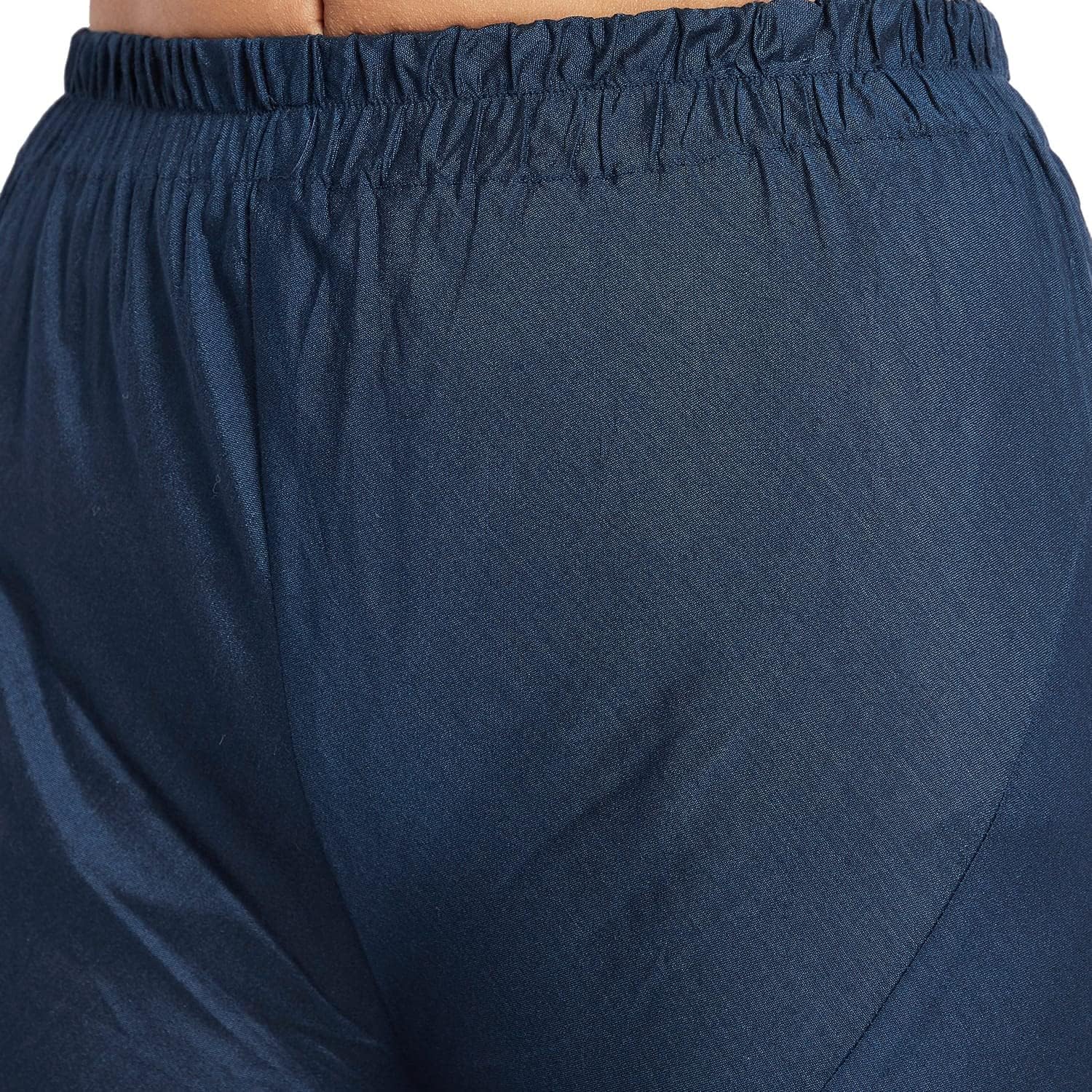 Indian Indigo Cotton Silk Anarkali Kurta, Churidar Pant & Dupatta for Women | 3/4 Sleeves, Round Neck, Ankle Length - Image 6