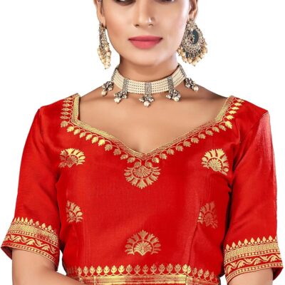 Women's Readymade Bollywood Blouse For Sarees Indian Designer Art Silk Padded Stitched Choli Crop Top