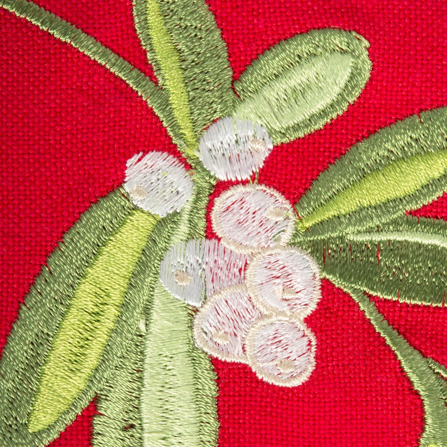 DII Embroidered Mistletoe 100% Cotton, Machine Washable, Table Runner for Dinner Parties, Christmas, and Holidays - 14x72 - Image 3