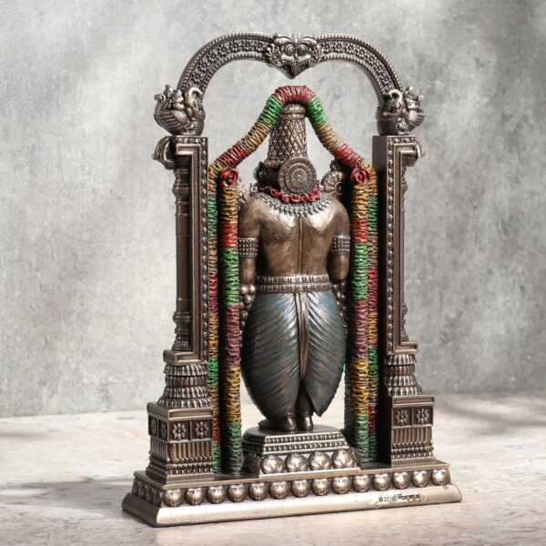 Veronese Design 8 3/8 Inch Lord Venkateswara as Balaji Cold Cast Resin Bronze Finish Statue - Image 3
