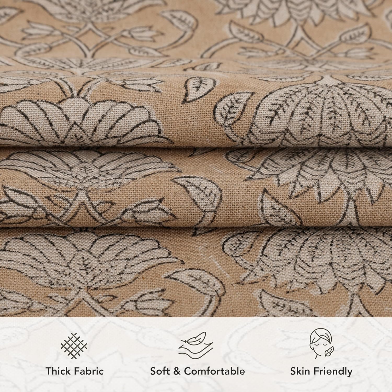 Handmade Block Print 100% Thick Cotton 20" x 20" Accent Throw Cushion Cover with Zipper-Pillowcase for Bedroom, Living Room, Outdoor, Couch, Sofa, Chair, Bed, Patio, Home Décor- Elsa (Dust Pink) - Image 4