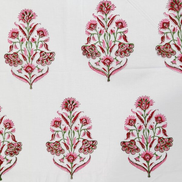 Trade Star Hand Block Printed Fabric Beautiful Floral Print 100% Cotton 3 Yard Fabric for Sewing Dressmaking Indian Running Natural Dye Fabric by The Yard for Fall Decor (Pattern 2) - Image 2