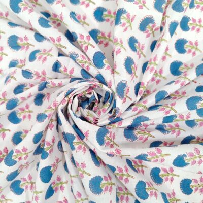Trade Star 100% Pure Natural Dyed Cotton Fabric Handmade Attractive Indian Floral Pattern Fabric Beautiful Designer Fabric for Dress Making for Craftwork (Pattern - 3)