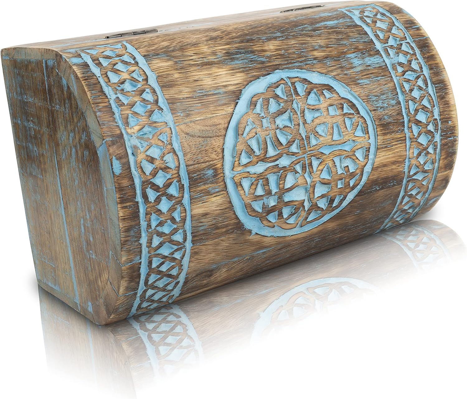 The Great Indian Bazaar Beautiful Birthday Gift Ideas Handmade Decorative Wooden Jewelry Box With Celtic Carving Jewelry Organizer Keepsake Box Treasure Chest Trinket Holder Watch Box Storage Box - Image 6