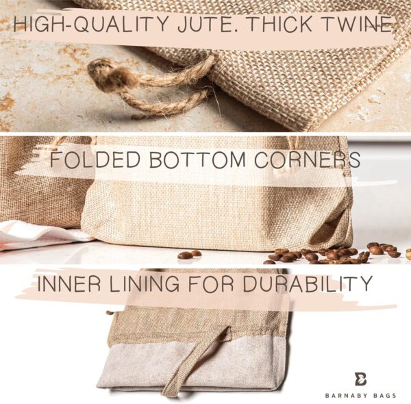 24 Pack - Burlap Bags with Drawstring 10" X 13" X 2" Jute Gift Bags Handle & Labels, Diy Craft, Wedding, Party Favor, Kitchen Storage, Rustic Multi-Use - Image 2