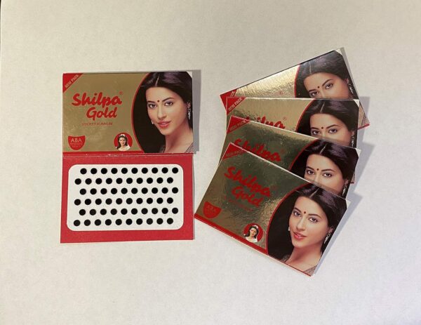 Shilpa Black Bindi Size 6 (Pack of 5 Strips) Bindi Size - 5mm