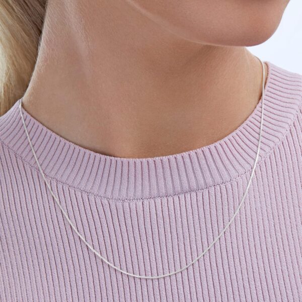 Amazon Essentials Sterling Silver Thin 0.8mm Box Chain Necklace | Available in Yellow Gold or Silver | 16", 18", 20", 24", or 30" (previously Amazon Collection) - Image 2
