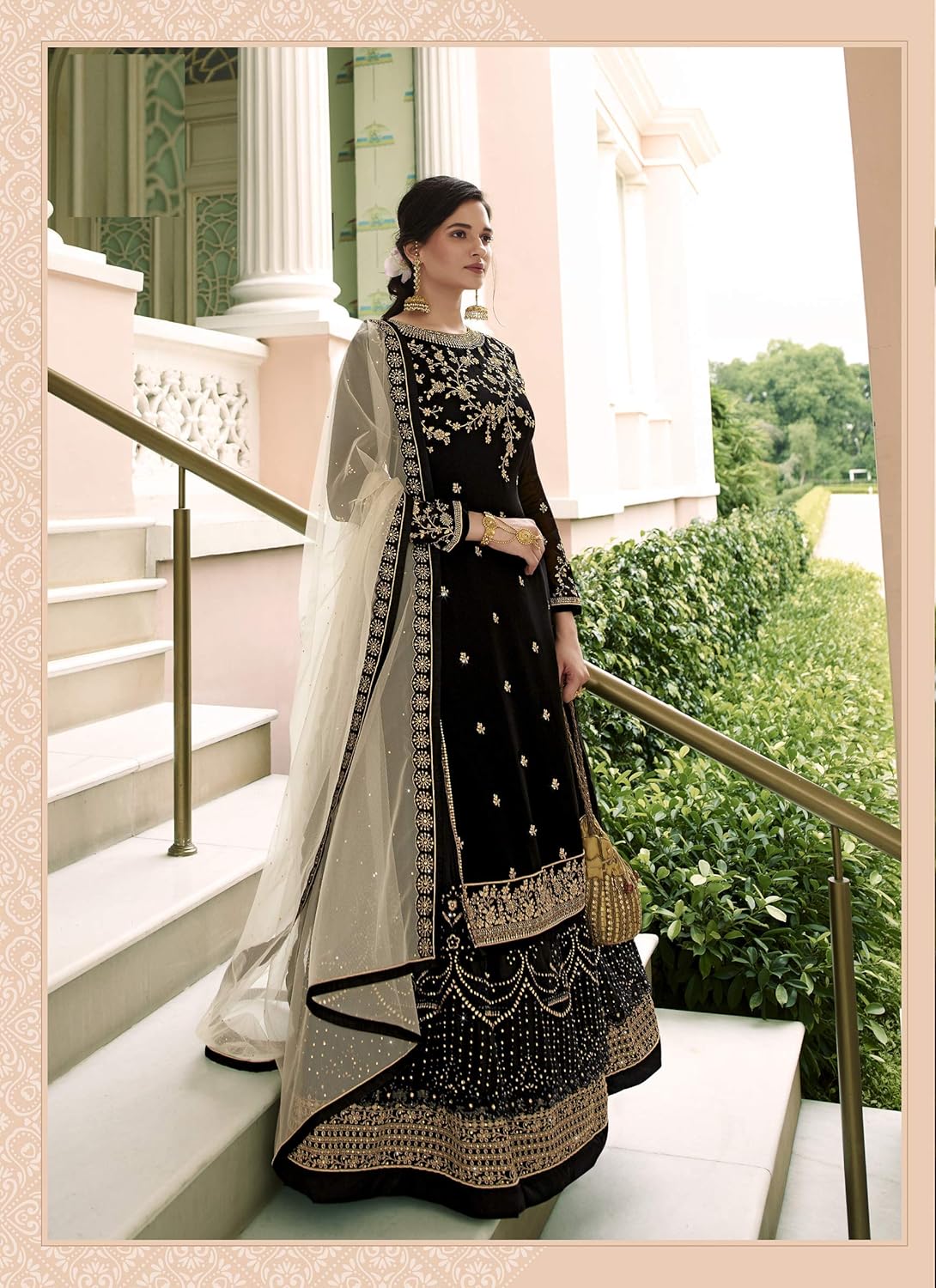 Delisa New Indian/Pakistani Eid Special Party/Ethnic wear Georgette Straight Ghagra Style Salwar for Womens NEW 00 - Image 2