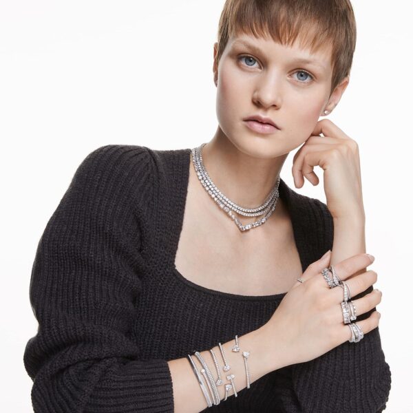 Swarovski Jewelry Crystal Elegance Necklace Collection, with Crystals and Clear Stones on Rhodium and Rose Gold-Tone Finished Metal - Image 6