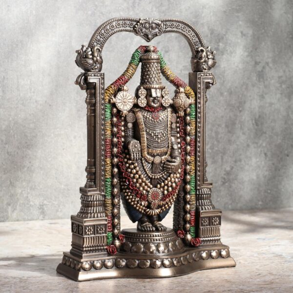 Veronese Design 8 3/8 Inch Lord Venkateswara as Balaji Cold Cast Resin Bronze Finish Statue - Image 2