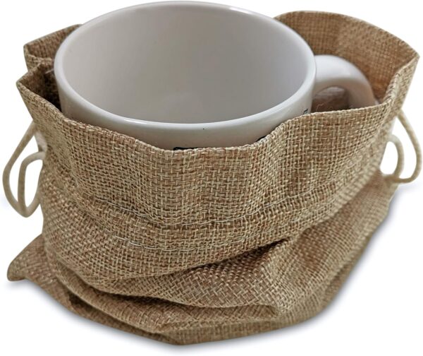 50 Burlap Bags with Drawstring, 7x10 Inch Rustic Gift Bag Bulk Pack for Mugs, Mason Jars, Christmas, Advent, Holiday Gift Bags, Wedding and Birthday Party Favor Bags, Grocery, Gift Wrap and Treat - Image 3