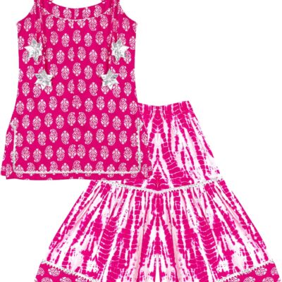 Chandrakala Kids Kurti Sharara Set for Girls Ethnic Wear (KG120-P)