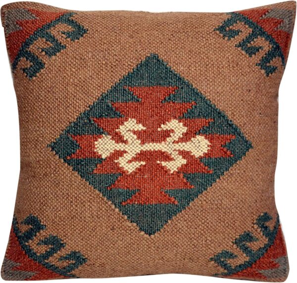3 PCS Set of Indian Kilim Jute Cushion Cover 18x18 Vintage Ethnic Handmade Art Rug Pillows Case Hand-Loom Cushion Covers - Image 2