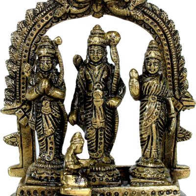 eSplanade 5.5" Brass Ram Darbar (Rama, Sita, Laxman, Hanuman) Murti Idol Statue Sculpture