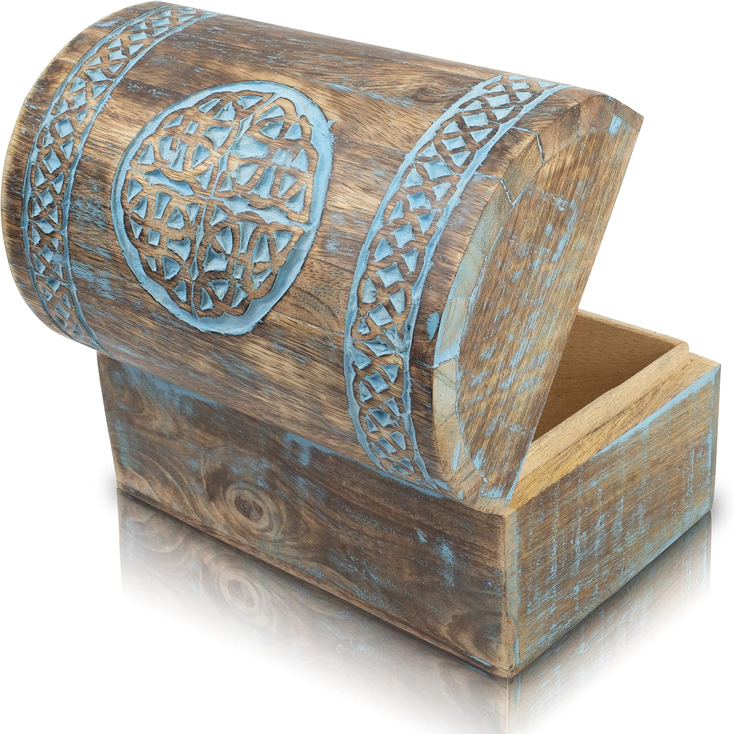 The Great Indian Bazaar Beautiful Birthday Gift Ideas Handmade Decorative Wooden Jewelry Box With Celtic Carving Jewelry Organizer Keepsake Box Treasure Chest Trinket Holder Watch Box Storage Box - Image 5