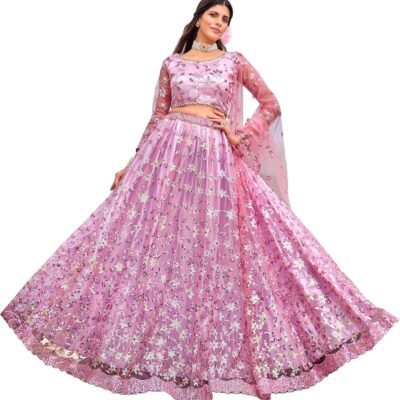 Glamora indian readymade Thread Sequence bridal lehenga choli for women flared party night with stitched blouse
