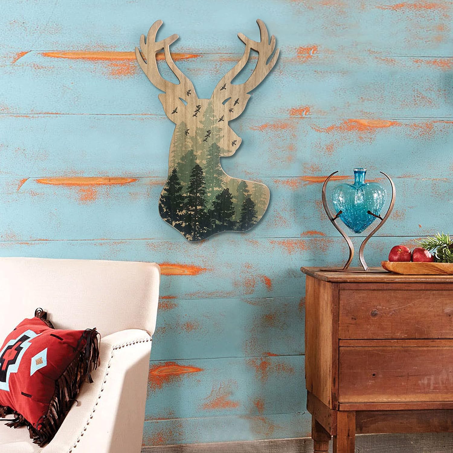 Limygus Wall Hanging Decor Deer Head Wall Art MDF, 10x16 inches, Unframed, Indoor, Home Office, Bathroom, Bedroom, Living Room, Wood, Art Deco, 0.66lbs - Image 3