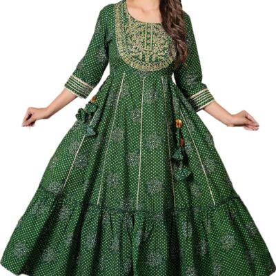 JG JAI GOVINDAM Dress for Saint Patricks Day Anarkali Indian Kurti for Women Pakistani Green Indian Dresses