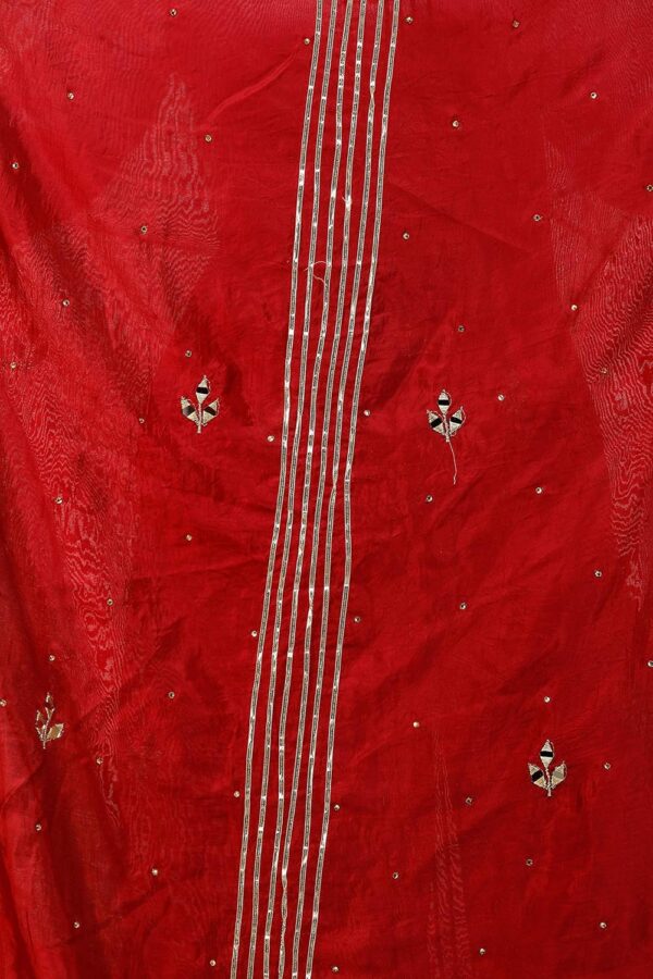 Exotic India Dupatta from Amritsar with Gota Patches and Frill Border - Art Silk - Image 5