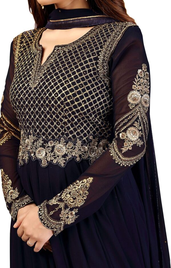 Nivah Fashion Women's Georgette Embroidery Anarkali Suit Set Stitched - Image 6