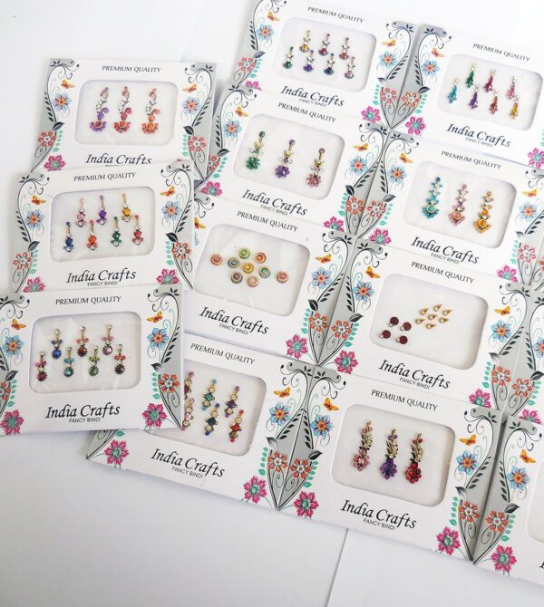 12 Combo Bindi Packs All in One- Multicolored Face Jewels Bindi Stickers Indian Forehead Tika - Image 3