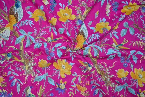 Beautifuly Designed Dress Making Hand Block Printed Fabric |Indian Cotton Craft Sewing Material Supplies | Fabric for Quilt Making | 5 Yard; Pink - Image 5