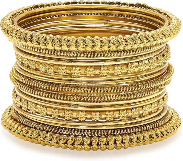 Aheli Tribal Traditional Antique Oxidised Silver Gold Bangles Combo Set Fashion Vintage Jewelry Gift for Women