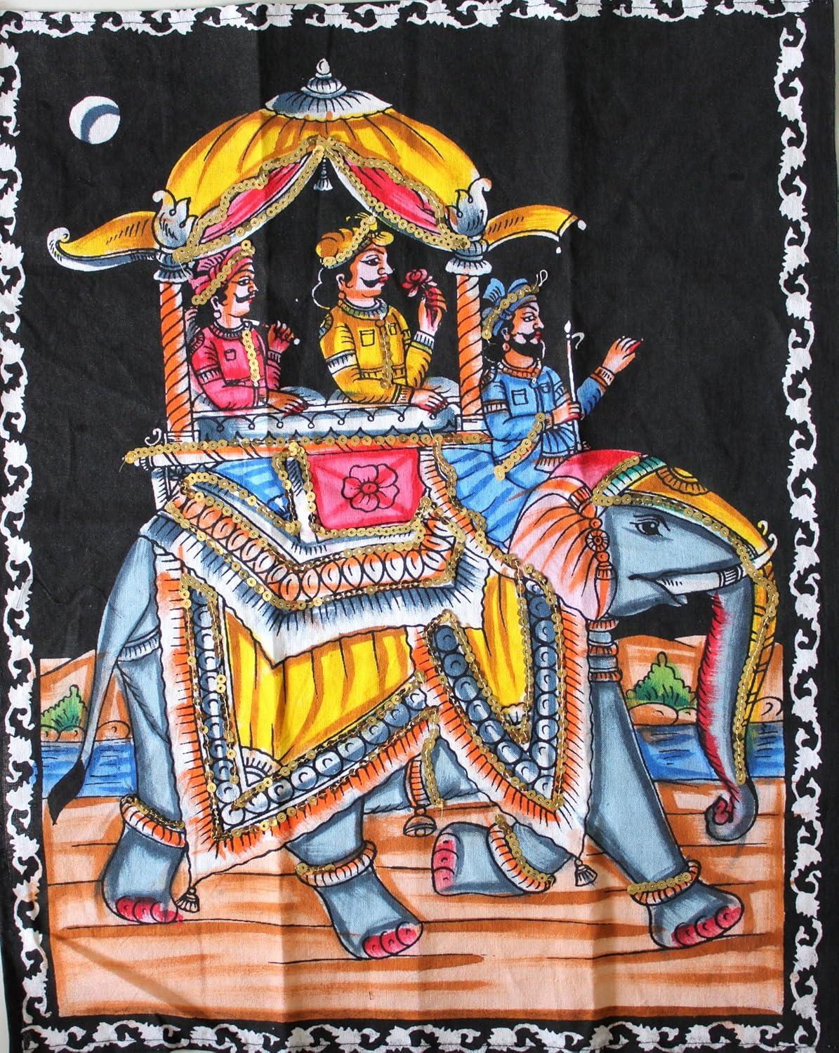 Mango Gifts Traditional Rajasthani Wall Hanging Tapestry India 16" X 21" Inches Approx