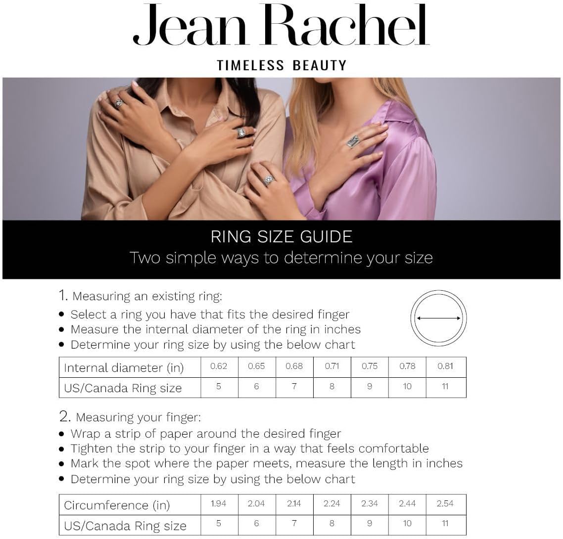 JEAN RACHEL JEWELRY 925 Sterling Silver Statement Ring with Cushion Shaped Cubic Zirconia - Curb Chain Vintage Design - Hypoallergenic Nickel & Lead-free - Artisan Handcrafted Designer Collection - Image 7