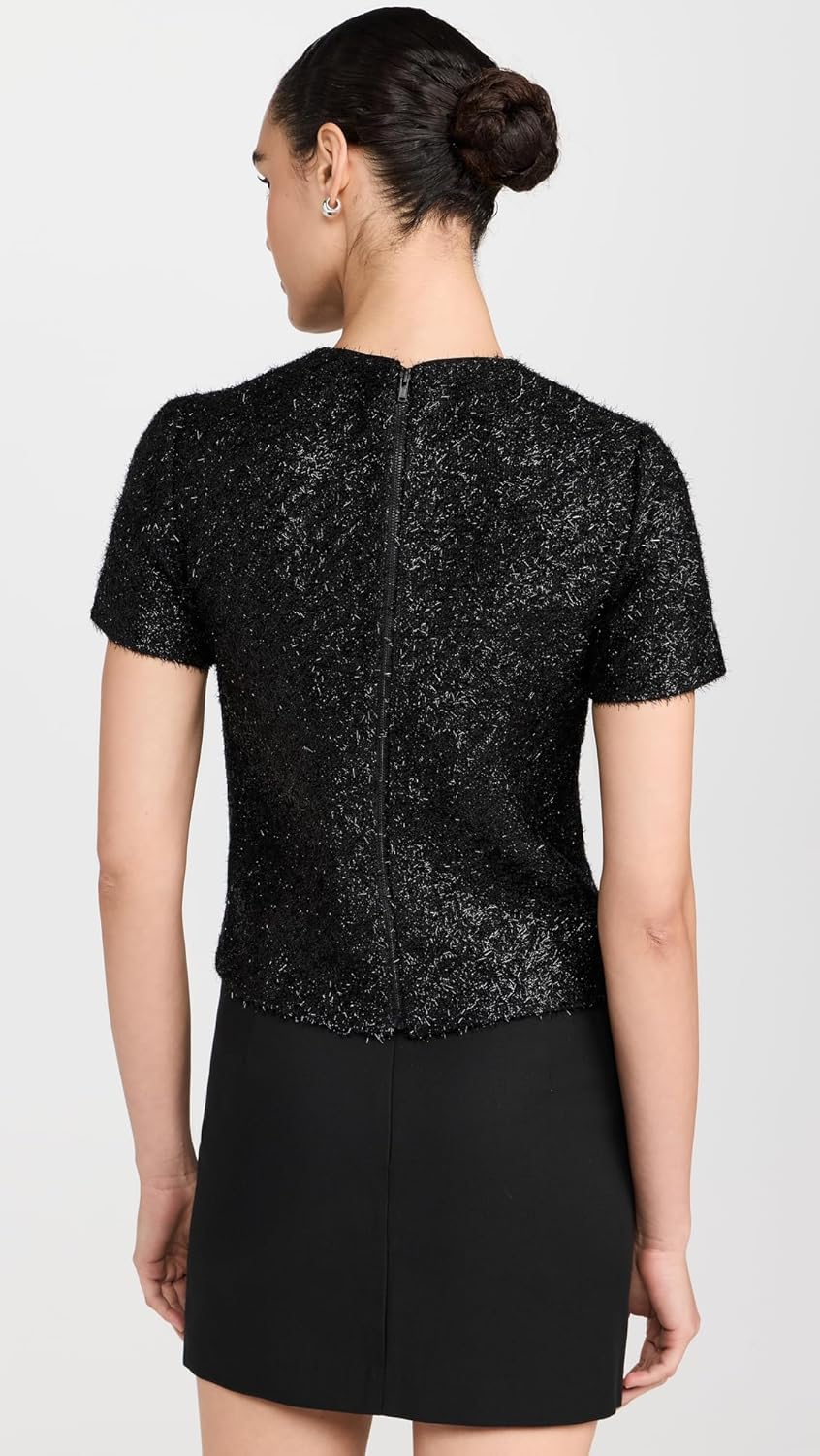 Self Portrait Women's Black Tinsel Boucle Top - Image 3