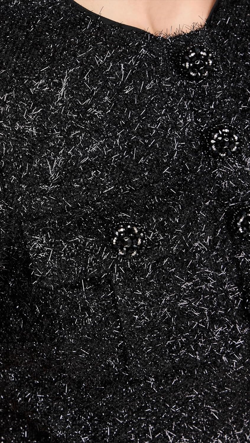 Self Portrait Women's Black Tinsel Boucle Top - Image 6