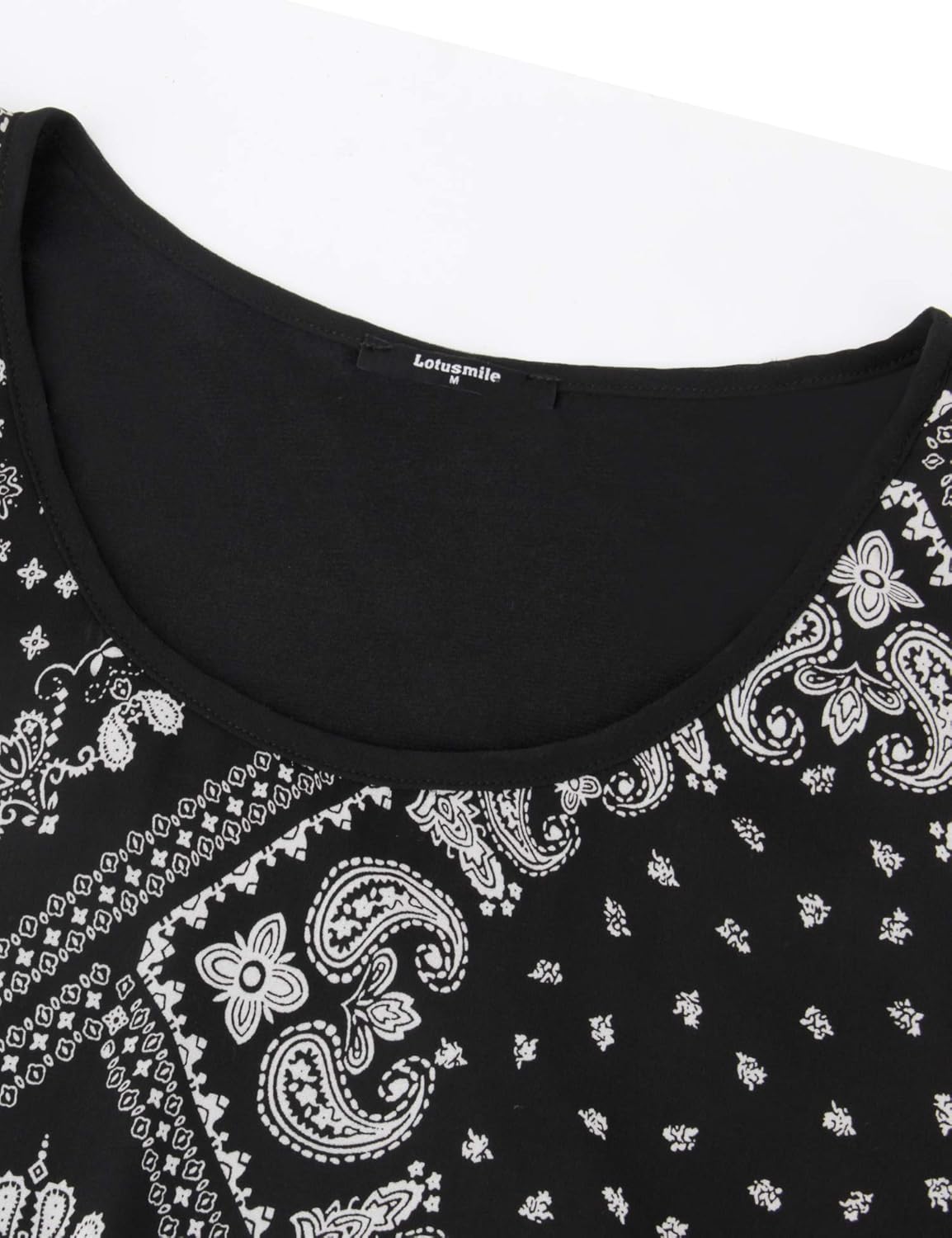 Lotusmile Women's Lightweight Flowy Shirt Double-Layered Printed Chiffon Poncho Blouse Top - Image 4