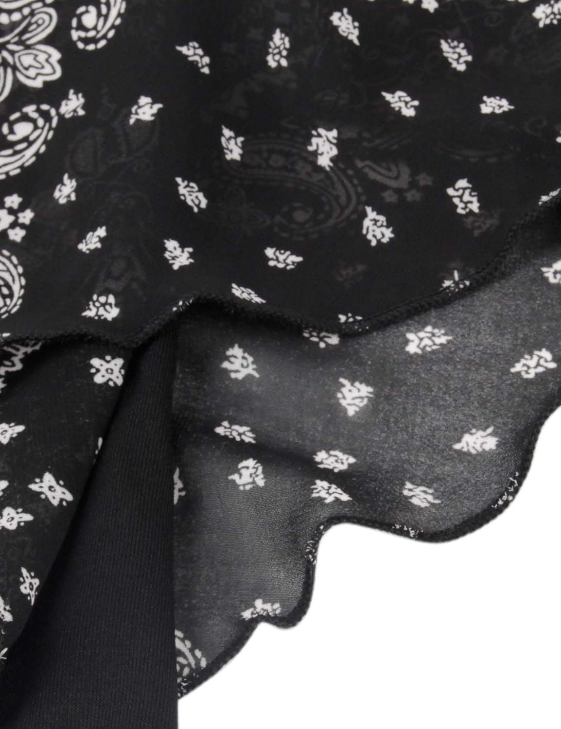 Lotusmile Women's Lightweight Flowy Shirt Double-Layered Printed Chiffon Poncho Blouse Top - Image 5