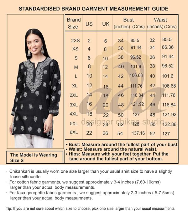 Ada Women's Hand Embroidered Indian Chikankari Cotton Top Tunic Blouse Shirt A411139 White - Image 3